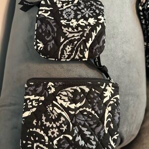 Vera Bradley Black and White Cosmetic Bag Set